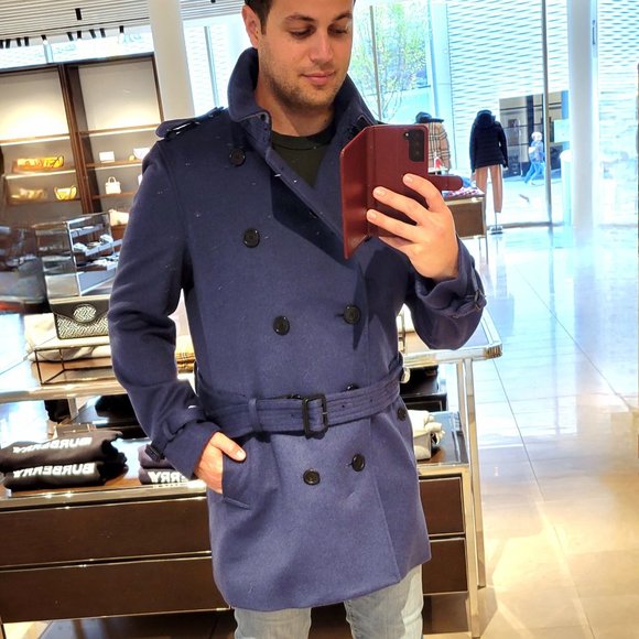 NWT Burberry Men's Kensington Trench Coat Mid-length Wool/Cashmere - Size 50 - Picture 2 of 16